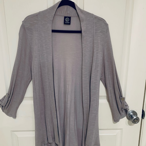 Set of 3-Rayon Spring/Summer Cardigans with Sleeve Tab … Blue, Orange and Gray - Picture 9 of 12